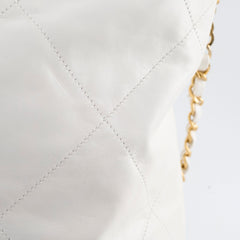 Chanel 22 Calfskin Backpack White Microchip
