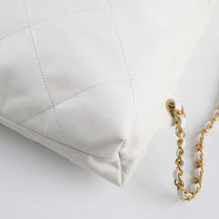 Chanel 22 Calfskin Backpack White Microchip