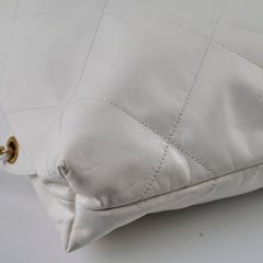 Chanel 22 Calfskin Backpack White Microchip