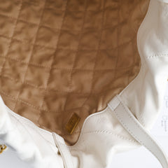 Chanel 22 Calfskin Backpack White Microchip