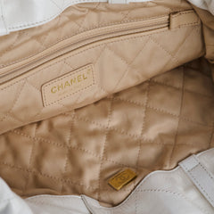 Chanel 22 Calfskin Backpack White Microchip