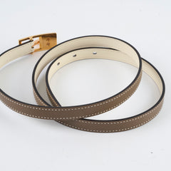Hermes Lucky 15 Swift /Epsom Belt Nata/Etoupe - Size 85 - Z stamp