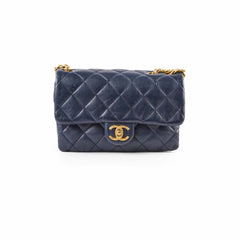 Chanel Small Timeless Quilted Calfskin Navy Flap