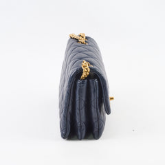 Chanel Small Timeless Quilted Calfskin Navy Flap