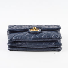 Chanel Small Timeless Quilted Calfskin Navy Flap
