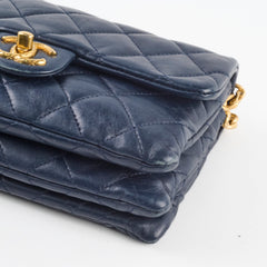 Chanel Small Timeless Quilted Calfskin Navy Flap