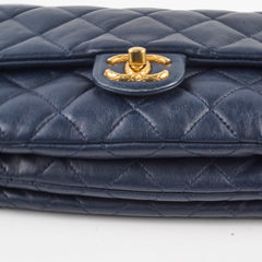 Chanel Small Timeless Quilted Calfskin Navy Flap