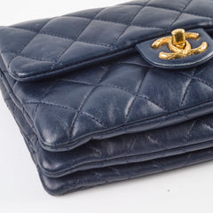 Chanel Small Timeless Quilted Calfskin Navy Flap