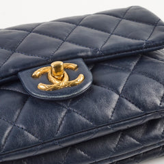 Chanel Small Timeless Quilted Calfskin Navy Flap