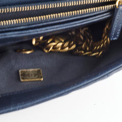 Chanel Small Timeless Quilted Calfskin Navy Flap