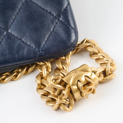 Chanel Small Timeless Quilted Calfskin Navy Flap