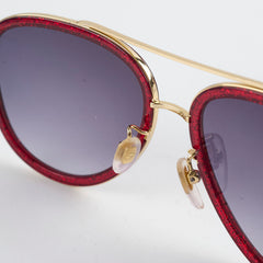 Gucci GG0062S Aviator Glittered Red Sunglasses