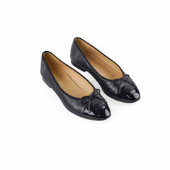 Chanel Black Leather Ballet Flats 39.5