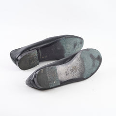Chanel Black Leather Ballet Flats 39.5
