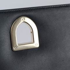 Dior Medium Diorama Gold Embroidery Black Leather Flap