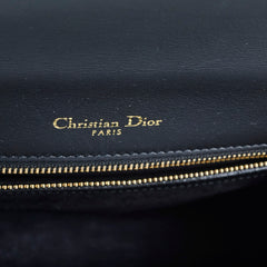Dior Medium Diorama Gold Embroidery Black Leather Flap