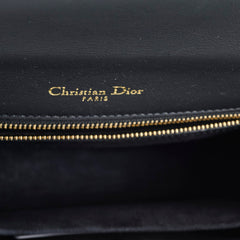 Dior Medium Diorama Gold Embroidery Black Leather Flap