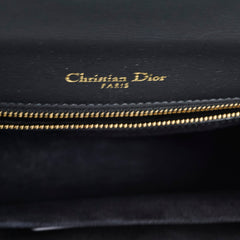 Dior Medium Diorama Gold Embroidery Black Leather Flap