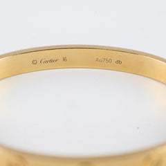 Cartier Love Bracelet Yellow Gold Size 16