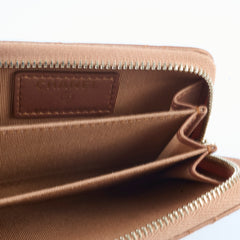 Chanel Lambskin Zip Around Mettalic Coin Purse Caramel