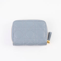 Christian Dior Cannage Caro Zipped Wallet Scarlet Blue