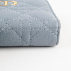 Christian Dior Cannage Caro Zipped Wallet Scarlet Blue
