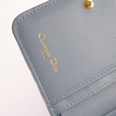 Christian Dior Cannage Caro Zipped Wallet Scarlet Blue