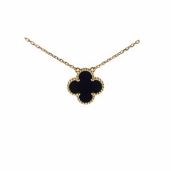 Van Cleef and Arpels Vintage Alhambra Onyx Necklace