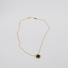 Van Cleef and Arpels Vintage Alhambra Onyx Necklace