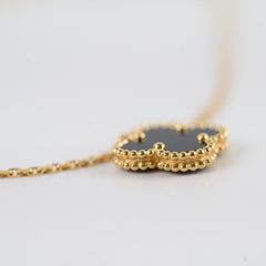 Van Cleef and Arpels Vintage Alhambra Onyx Necklace