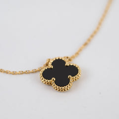 Van Cleef and Arpels Vintage Alhambra Onyx Necklace