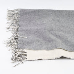 Hermes Cashmere Double Face White/Grey Scarf
