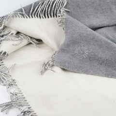 Hermes Cashmere Double Face White/Grey Scarf