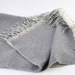Hermes Cashmere Double Face White/Grey Scarf