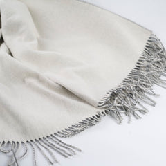 Hermes Cashmere Double Face White/Grey Scarf