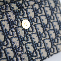 Dior Medium Saddle Pouch with Chain Navy Oblique