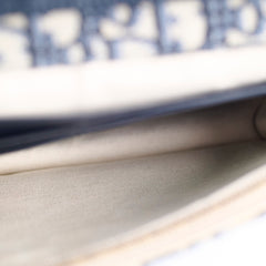 Dior Medium Saddle Pouch with Chain Navy Oblique