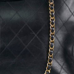Chanel Vintage Supermodel Quilted Lambskin Black Tote 24K Gold
