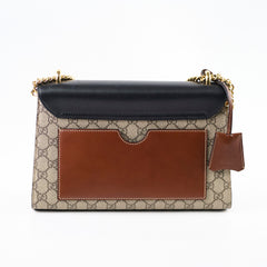Gucci GG Supreme Padlock Medium Shoulder Bag Black/Brown