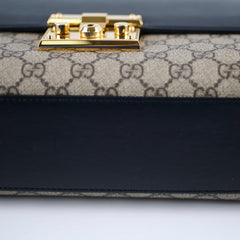 Gucci GG Supreme Padlock Medium Shoulder Bag Black/Brown