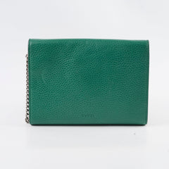 Gucci Dionysus Green Leather Wallet On Chain