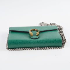 Gucci Dionysus Green Leather Wallet On Chain