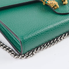 Gucci Dionysus Green Leather Wallet On Chain