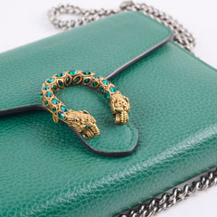 Gucci Dionysus Green Leather Wallet On Chain