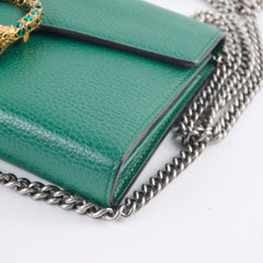 Gucci Dionysus Green Leather Wallet On Chain