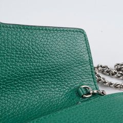Gucci Dionysus Green Leather Wallet On Chain
