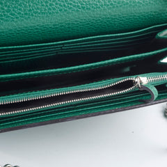 Gucci Dionysus Green Leather Wallet On Chain