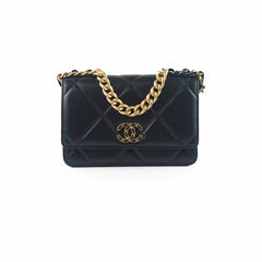 Chanel 19 Wallet On Chain WOC Lambskin Black
