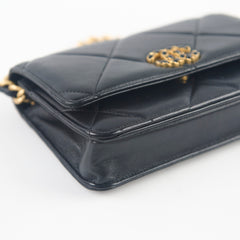 Chanel 19 Wallet On Chain WOC Lambskin Black