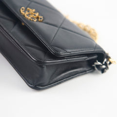 Chanel 19 Wallet On Chain WOC Lambskin Black